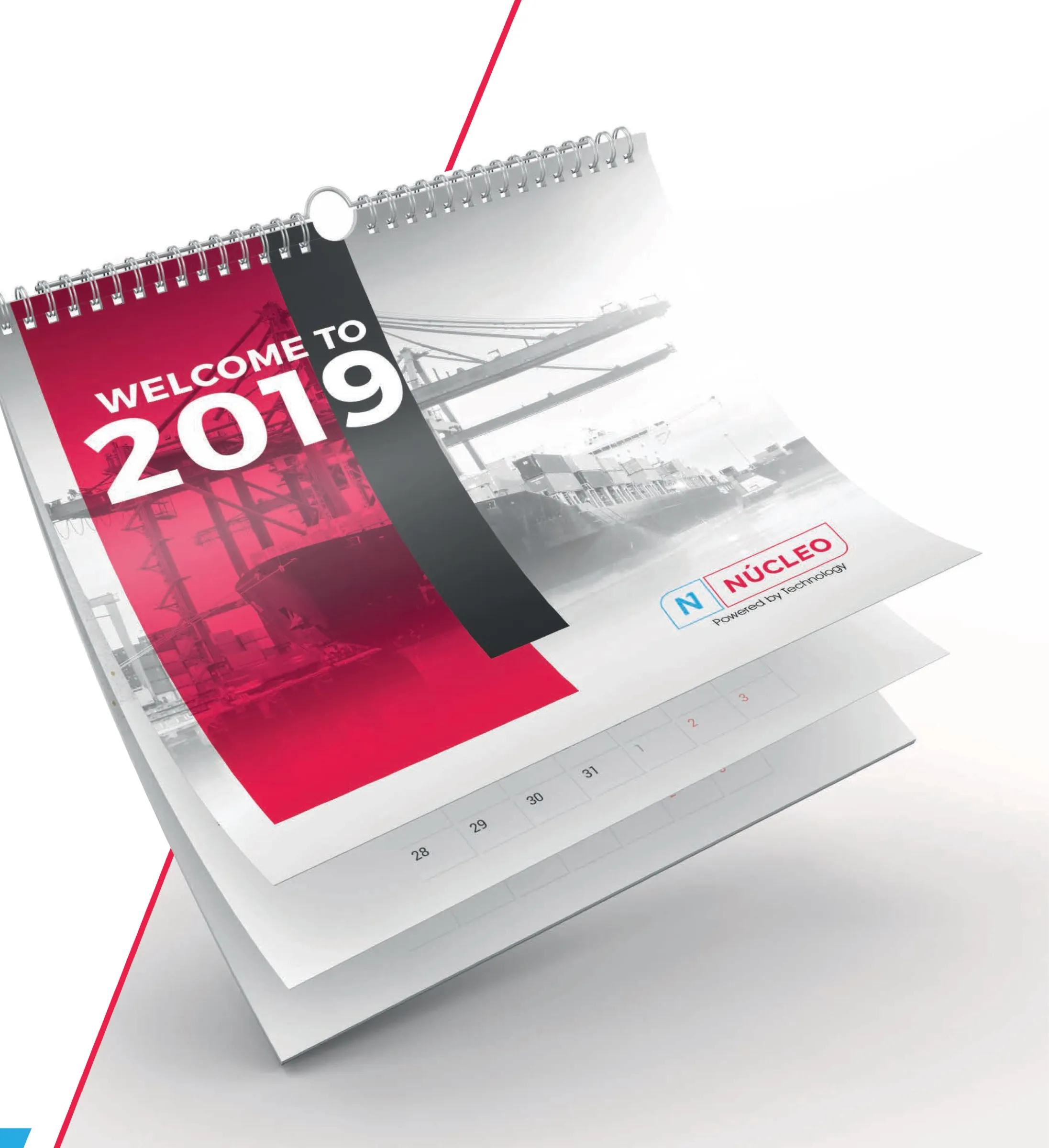 Calendario de sobremesa de Núcleo para 2019