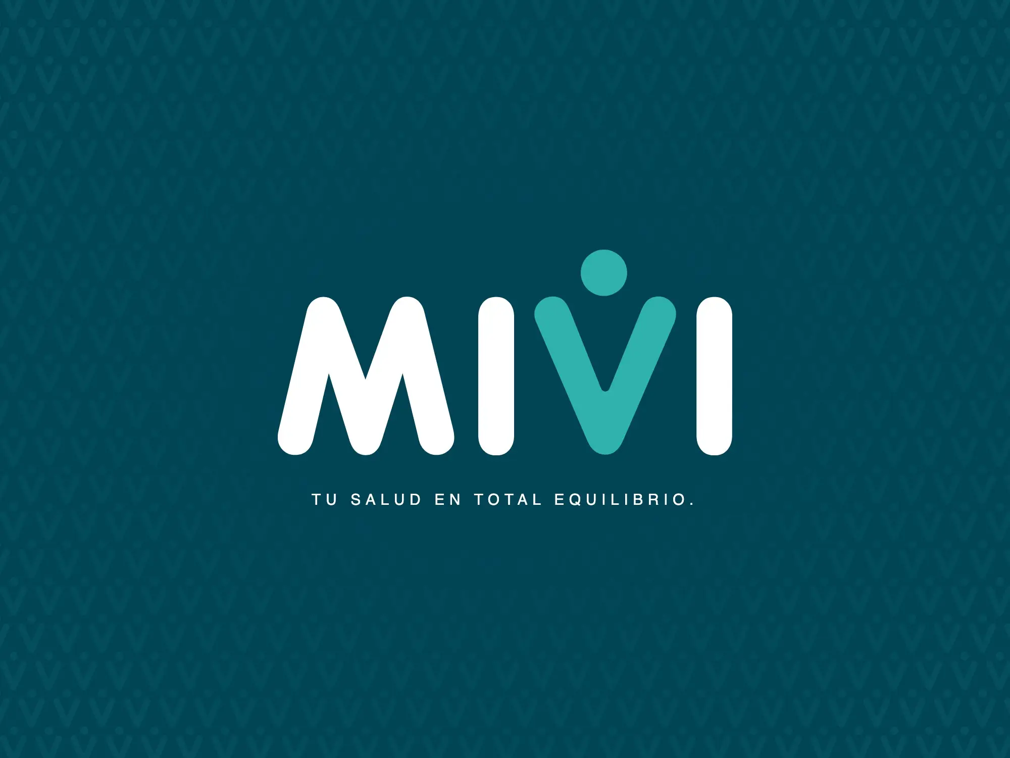 Logotipo de MIVI en blanco y turquesa sobre azul oscuro con el lema Tu salud en total equilibrio