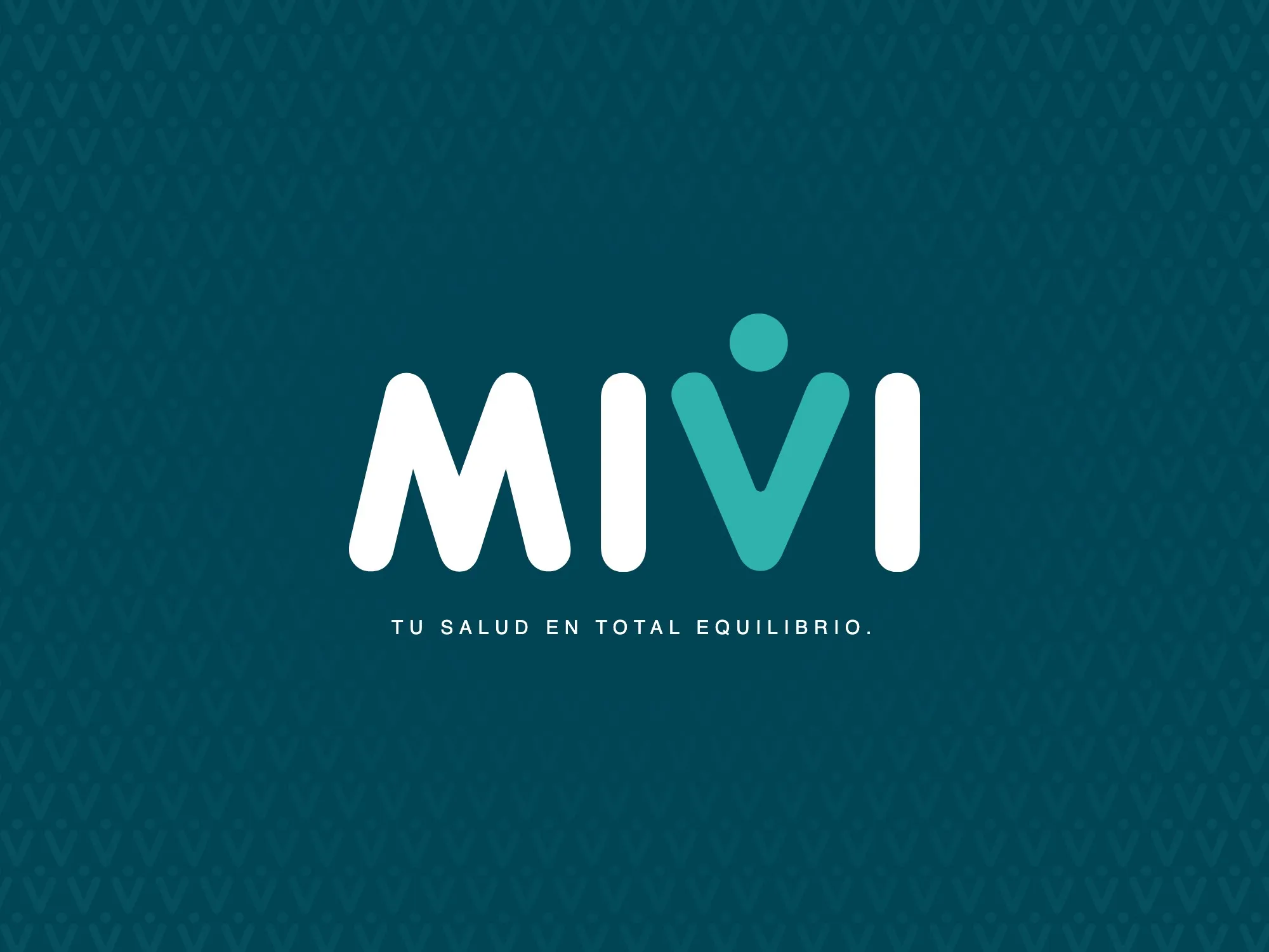 Logotipo de MIVI en blanco y turquesa sobre azul oscuro con el lema Tu salud en total equilibrio
