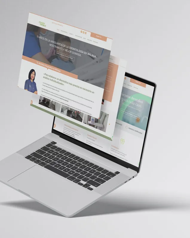 Web de la Clínica Dental Velasco en un portátil