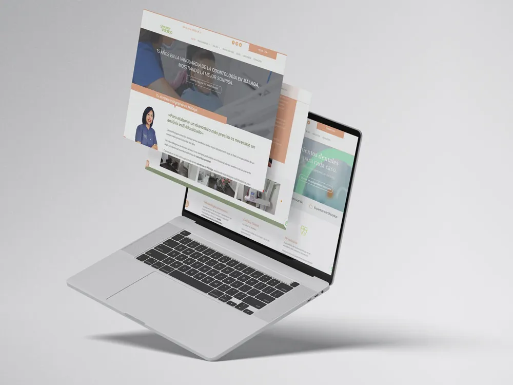 Web de la Clínica Dental Velasco en un portátil