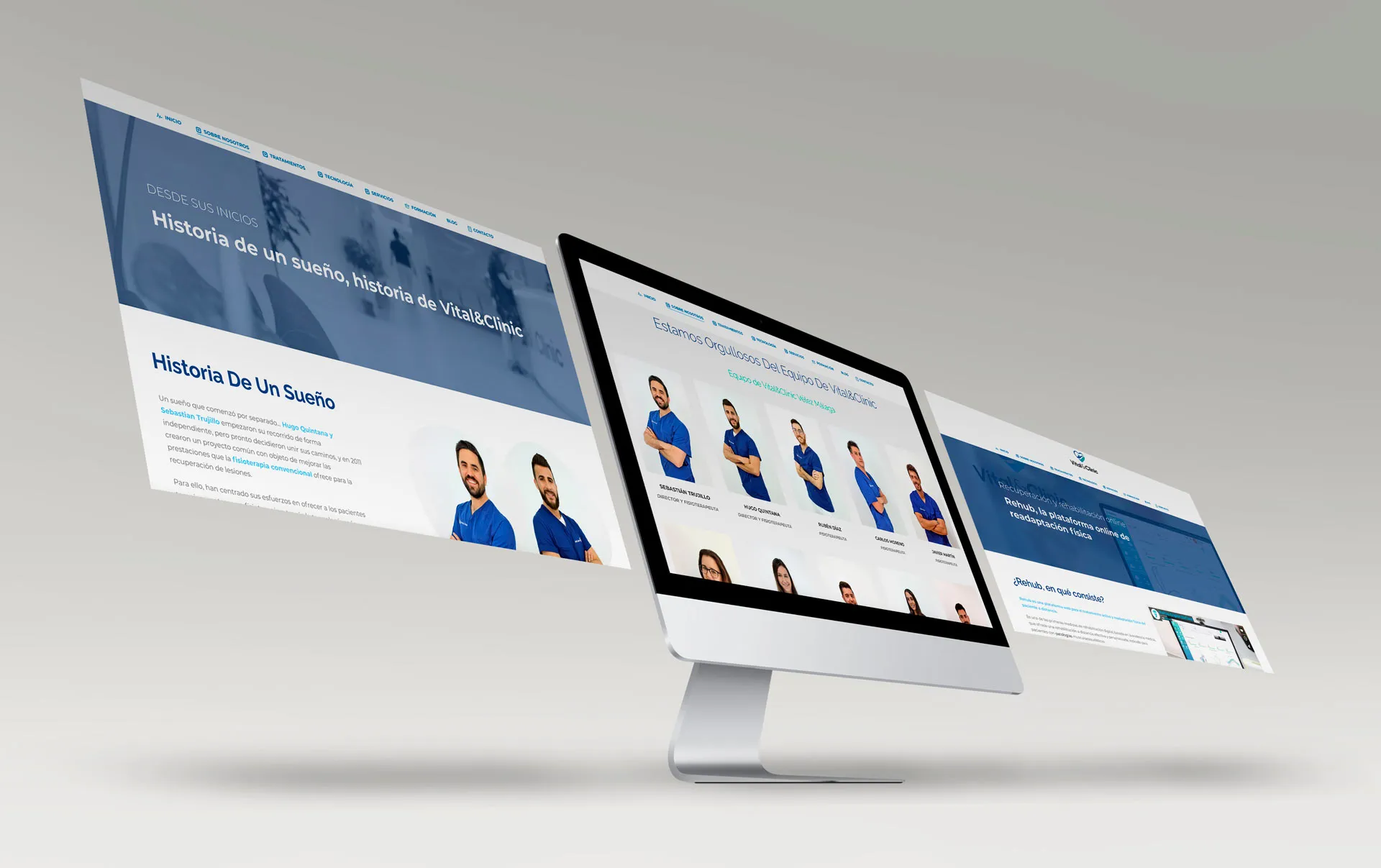 Web de la clínica de fisioterapia Vital & Clinic en varios dispositivos