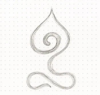 Boceto a lápiz del símbolo de Lou Lou Yoga