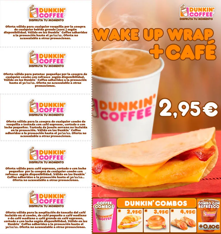 Díptico de productos de Dunkin' Coffee