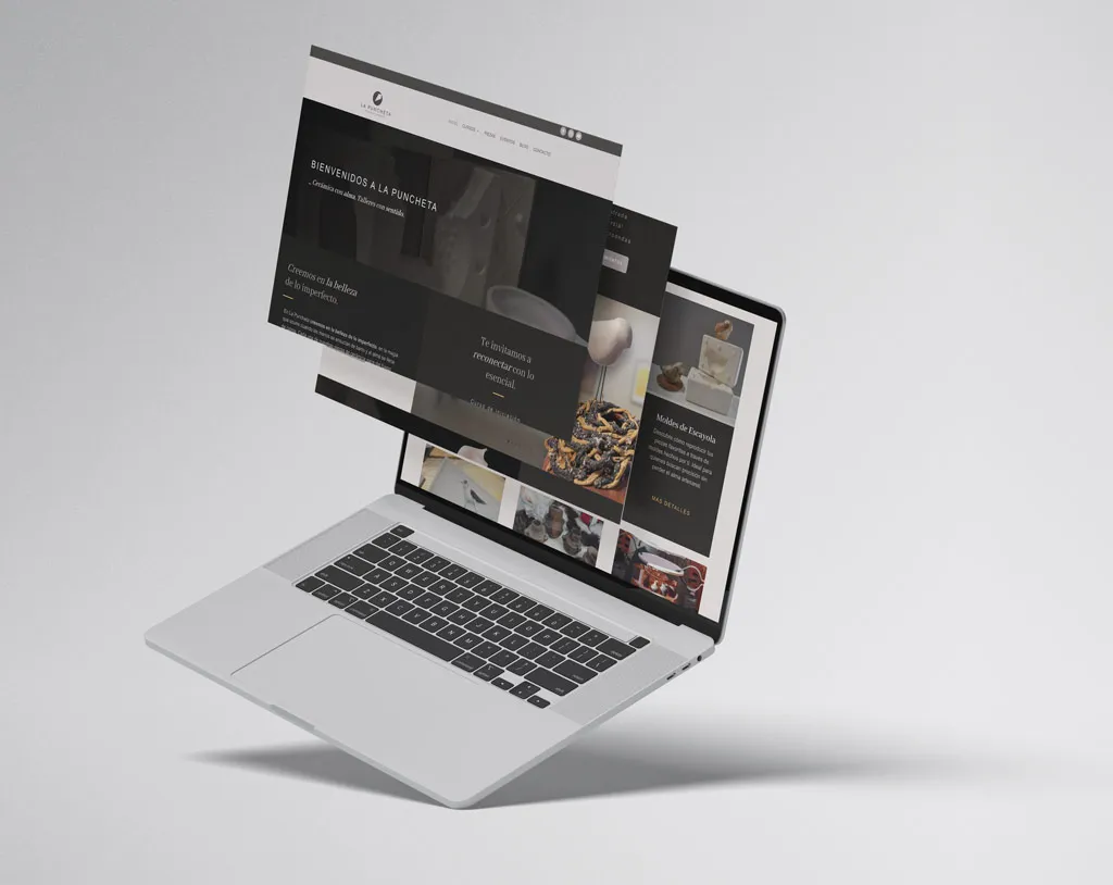Web de La Puncheta vista en un portátil