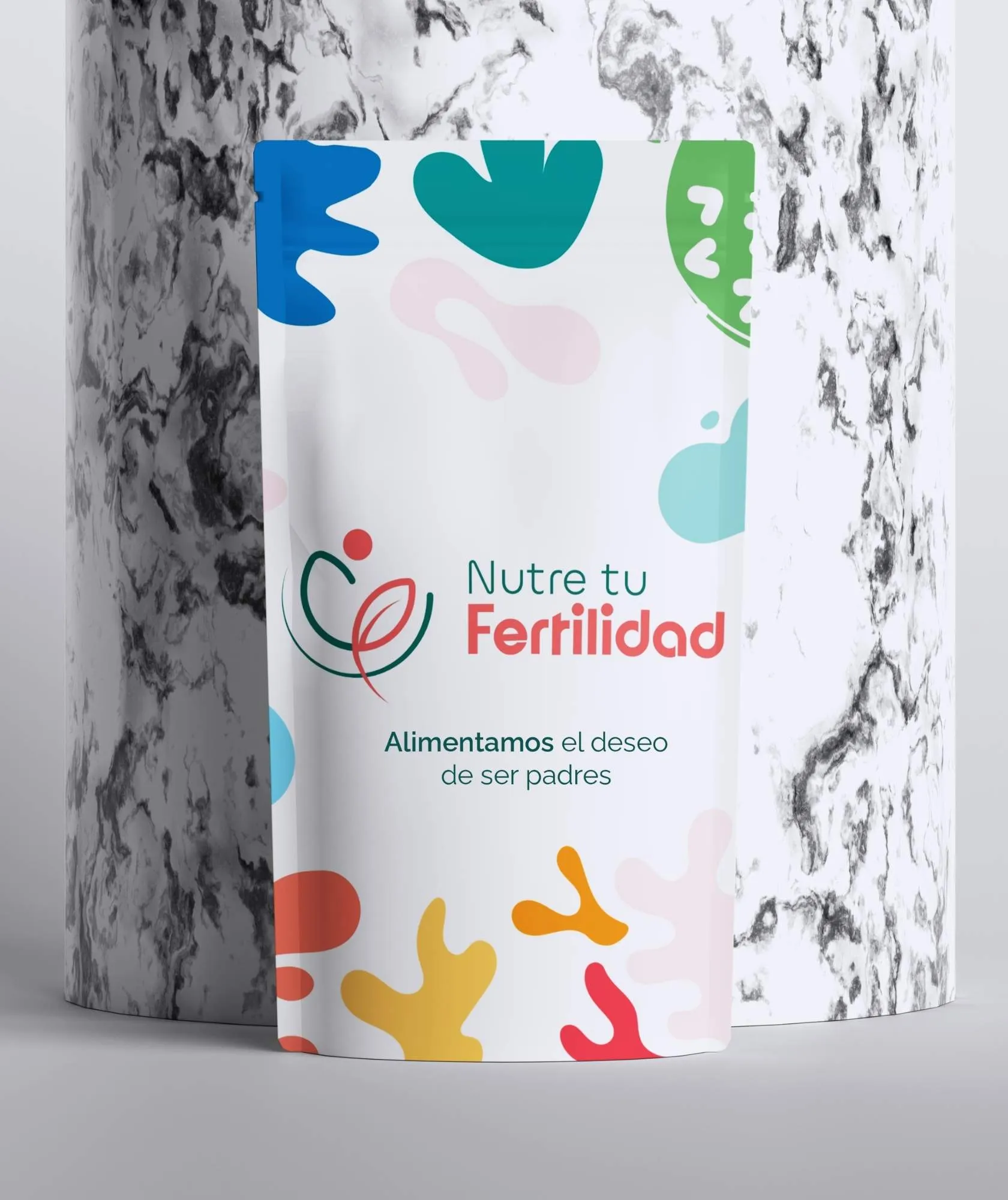 Bolsa de producto con la identidad de Nutre tu Fertilidad