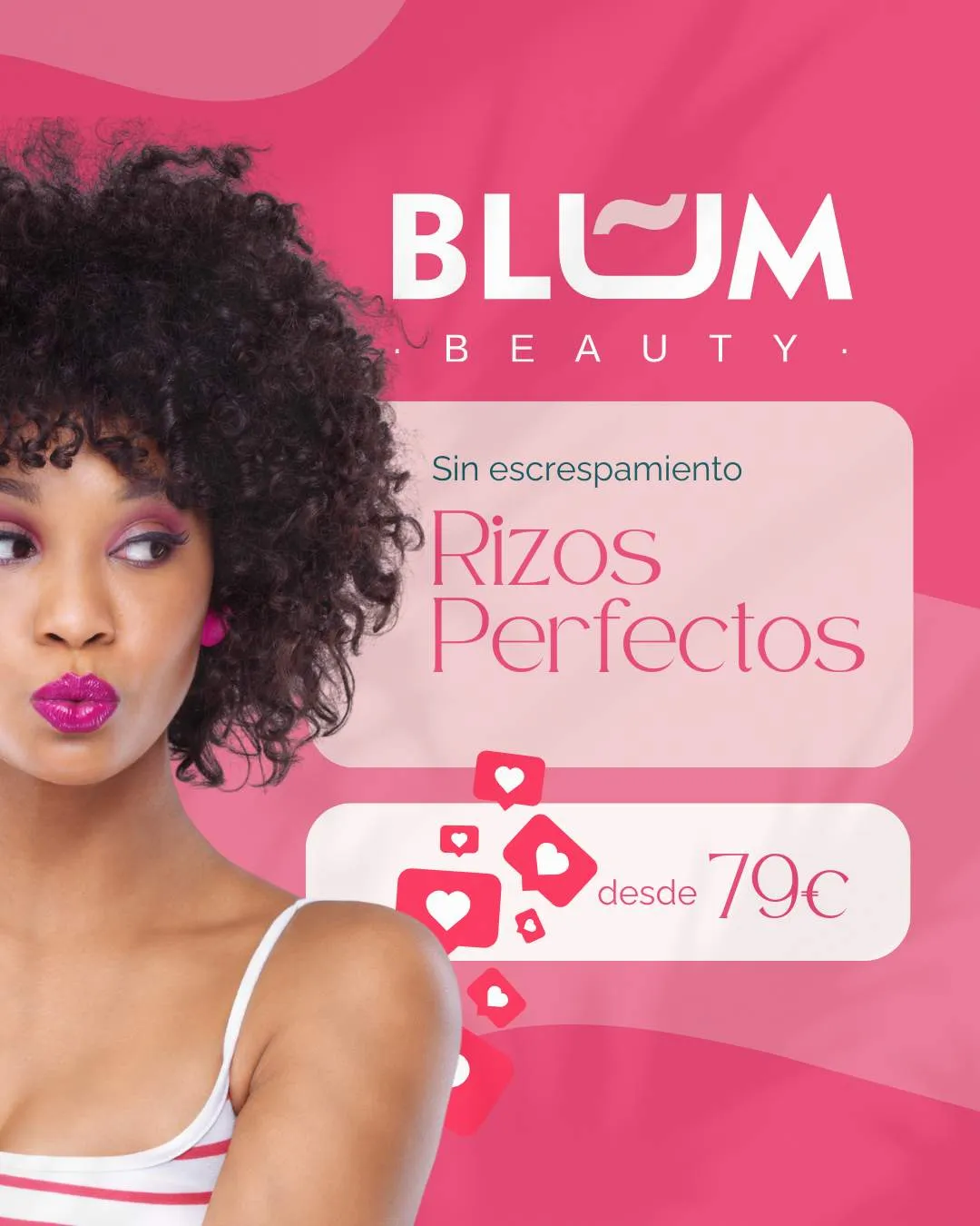 Publicación de Instagram de Blum Beauty: rizos perfectos